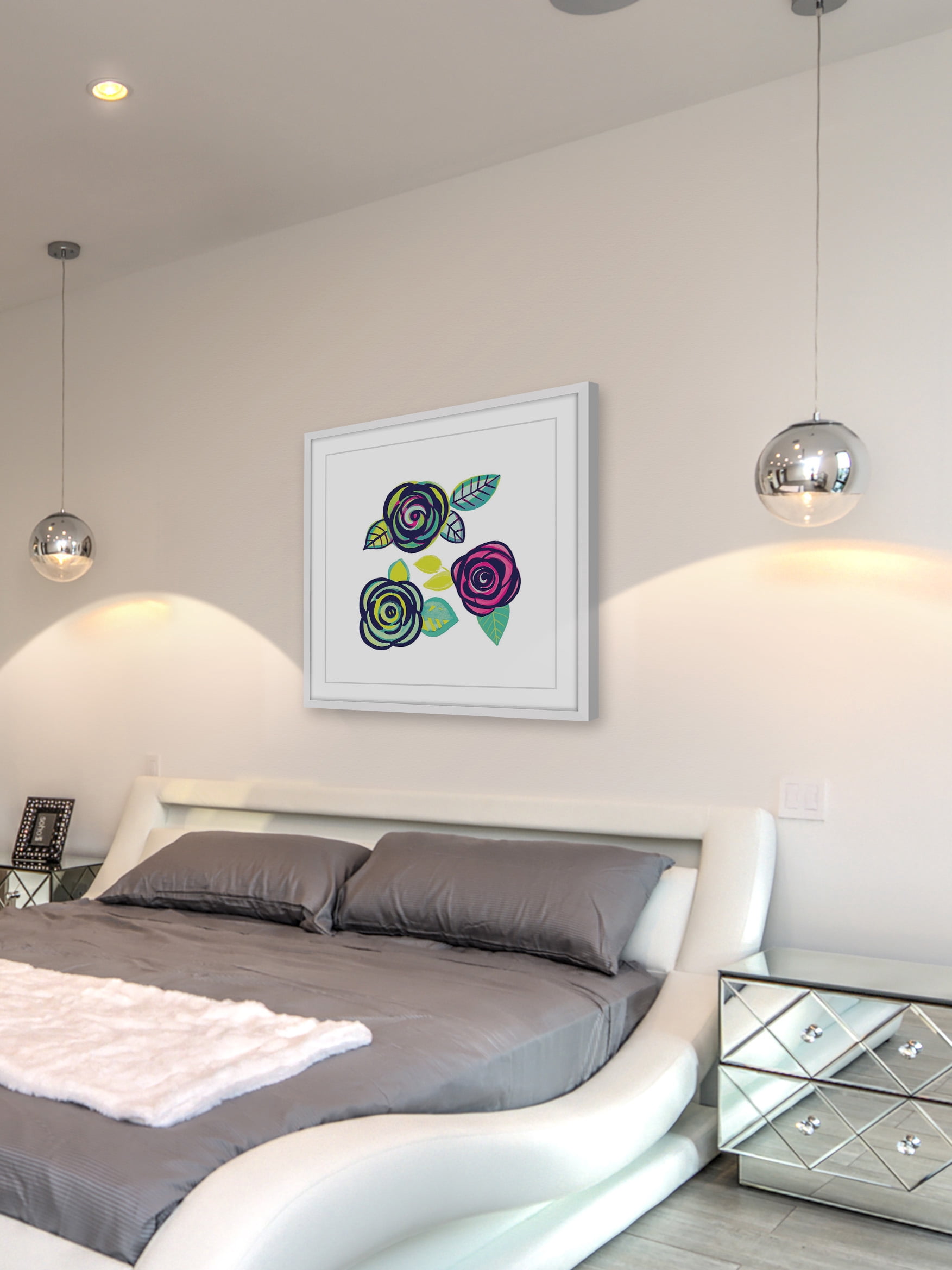 "Triple Flowers" Framed Painting Print