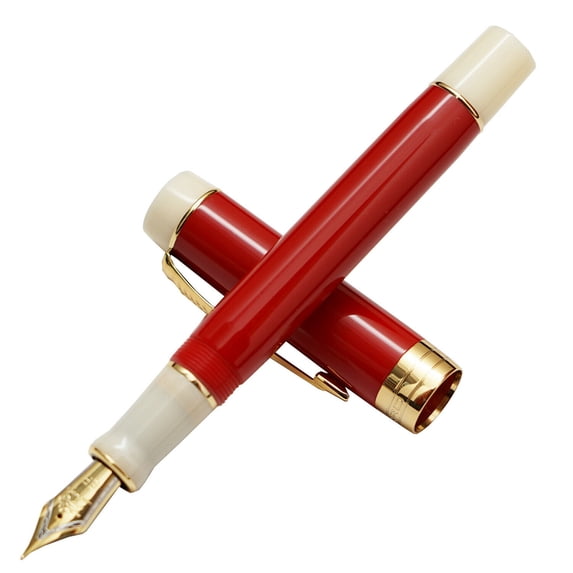YeekTok Fountain Pen Arrow Clip, EF/F/M Bent Beautiful Pen, Red