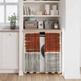 thumbnail image 6 of Brown Striped Tier Curtains 54 Inch Length, Farmhouse Stripes Modern Abstract Art Cafe Short Curtains for Bathroom Over Sink, Small Kitchen Curtain Light Filtering Tiered Drapes 2 Panels 27.5"Wx54"L, 6 of 8