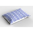 thumbnail image 2 of Ambesonne Cartoon Pillow Sham 2 Pack, Playing Harp Love Themed, 26"x20", Purple Grey White and Mauve, 2 of 3