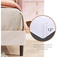 thumbnail image 5 of alazyhome Queen Size Upholstered Platform Bed Frame with Velevt Headboard, Beige, 5 of 6
