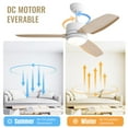 thumbnail image 4 of 46"Ceiling Fan with Light and Remote Indoor Ceiling Fan with 6-Speed Reversible DC Motor Dimmable LED Ceiling Light, 4 of 7