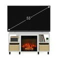 thumbnail image 4 of Furinno Jensen Corner Fireplace TV Stand with 4 Open Compartments for TV up to 55 Inches, Solid White, 4 of 8