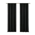 thumbnail image 5 of Truly Soft Everyday 100% Microfiber Polyester Black 2-Piece 50x84 Window Curtains with Rod Pocket, Solid Casual themed, Adult Bedding, OEKO-TEX Certified, 5 of 8