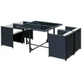 thumbnail image 1 of Outsunny Outdoor Dining Set Rattan Furniture Set 5 Pieces Cream White, 1 of 10