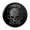 thumbnail image 1 of Carved One Shot Kill USA Flag Skull Tactical Pinback Button Pin, 1 of 5
