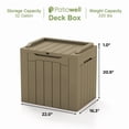 thumbnail image 6 of Patiowell 32 Gallon Resin Deck Box, Outdoor Storage Box for Patio Furniture, Deliveries, Pool Supplies,Waterproof and Lockable, Light Brown, 6 of 7