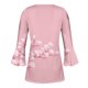 thumbnail image 5 of ICHUANYI Clearance Women's Casual Trumpet 3/4 Sleeve Printed Buttoned Basic Ruched Tops Pleated T-shirts Blouses(Pink, M) ICHUANYI WER2023081011640, 5 of 5