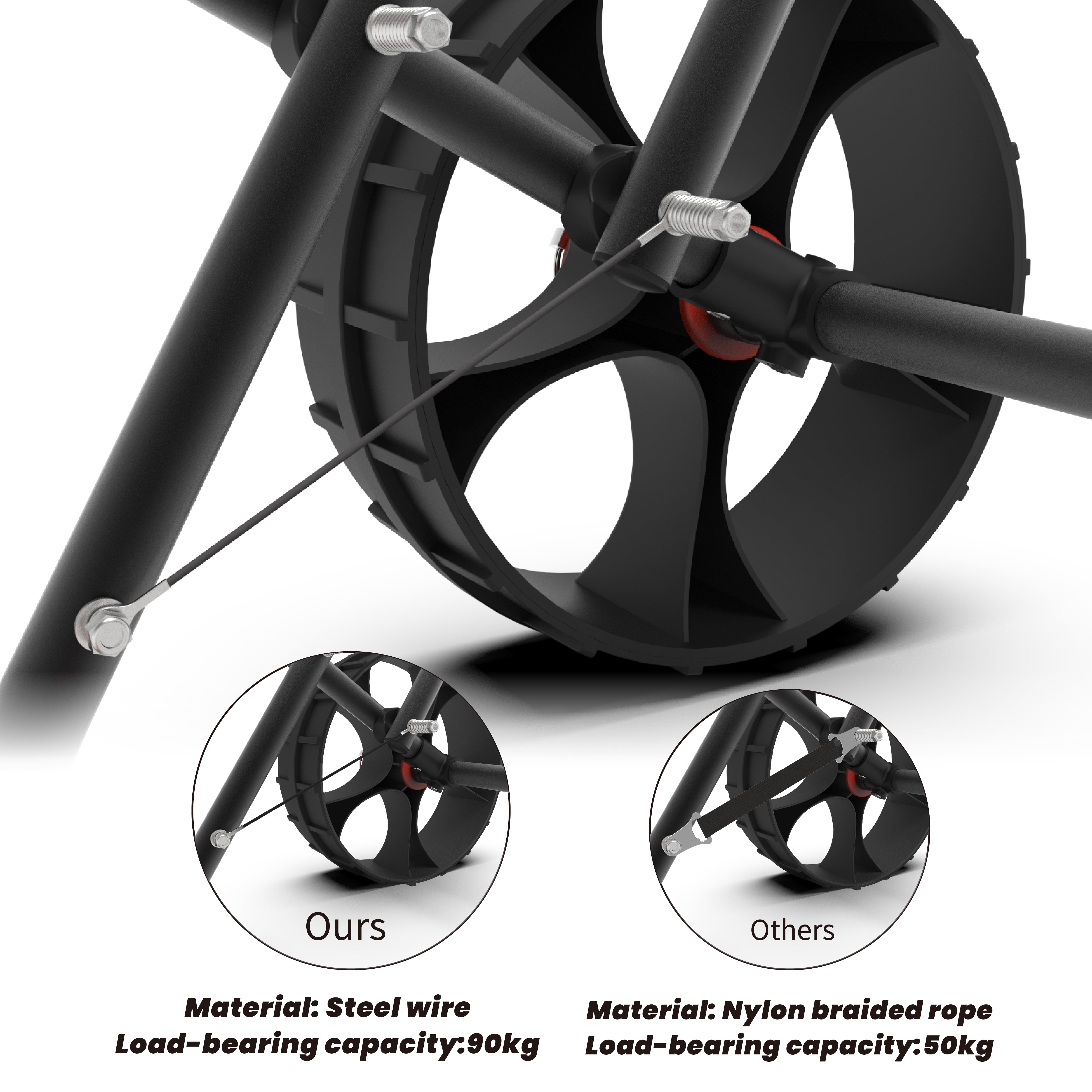 FDB Universal Folding Bend Kayak Canoe Boat Carrier Dolly Trailer with Cart Wheel and Strap