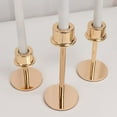 thumbnail image 6 of Efavormart Set of 3 Gold Metal Taper Candlestick Holders, Hurricane Candle Stands with Round Base - 3.5",5.5",8", 6 of 11