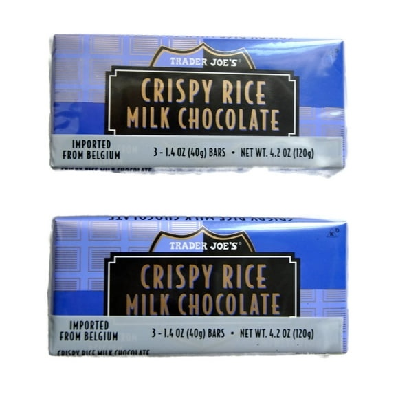 TJs Belgian Crispy Rice Milk Chocolate, 1.4 oz Bars (2 Packs of 3)