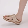 thumbnail image 6 of HAOTAGS Wedge Sandals for Women Slide Sandals with Arch Support Casual Beach Shoes Gold Size 9, 6 of 8