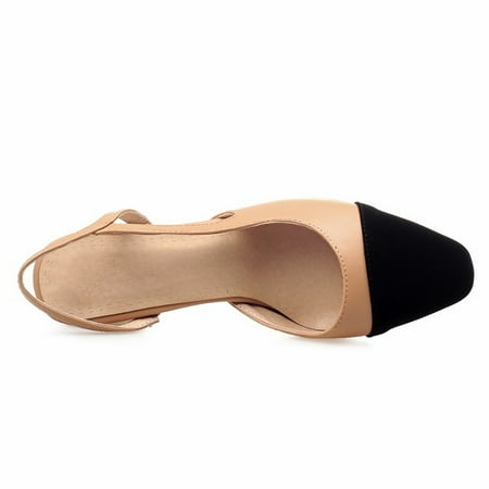 

Cathalem Summer New Pointed Thick Heel Shallow Mouth Large Size Color Contrast Sandals Shower Sandals Women BG1 8
