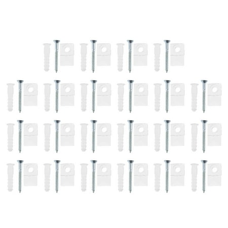 

Qiysamall 22 Sets Mirror Holder Clips Clear Plastic Mirror Clip Glass Retainer Clips