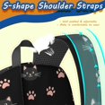 thumbnail image 5 of Black Cat and Dog Paw Print Black Pattern 17" Waterproof Oxford School Backpacks for Teens, S-Shape Padded Straps, for School, Travel, Hiking, Camping, 5 of 5