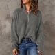 thumbnail image 2 of Suéter de las mujeres Suéter Zip Up Cuello Alto Gota Hombro Mangas de Color Puro Señora Suéter de Punto para el Otoño Invierno, 2 of 6