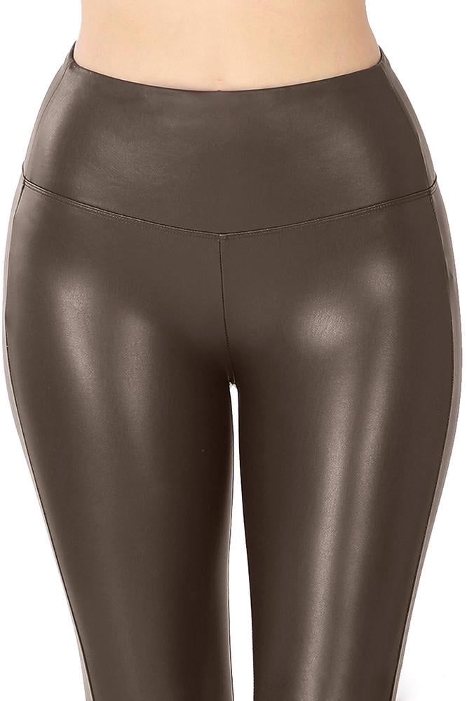 Womens High Waist Faux Leather Leggings Tight Pants