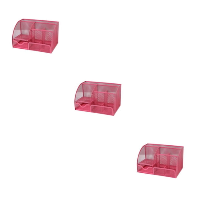 Sidaley Organizador de escritorio multifuncional con compartimentos - Organizador de escritorio eficiente y compacto Office Rose Red Type1 NO1