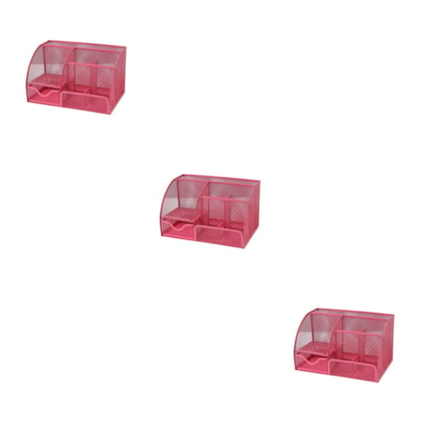 Sidaley Organizador de escritorio multifuncional con compartimentos - Organizador de escritorio eficiente y compacto Office Rose Red Type1 NO1
