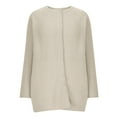 thumbnail image 4 of Ladies Sweater Cardigans Mid-length Long Sleeve Snap Button Down Soft Warm Knit Jacket Fall Winter Outerwear Coat (XL, Beige), 4 of 6