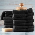 thumbnail image 2 of Hearth & Harbor Bath Towel Collection, 100% Cotton Luxury Set of 12 Multipurpose Wash Cloths - Black, 2 of 7