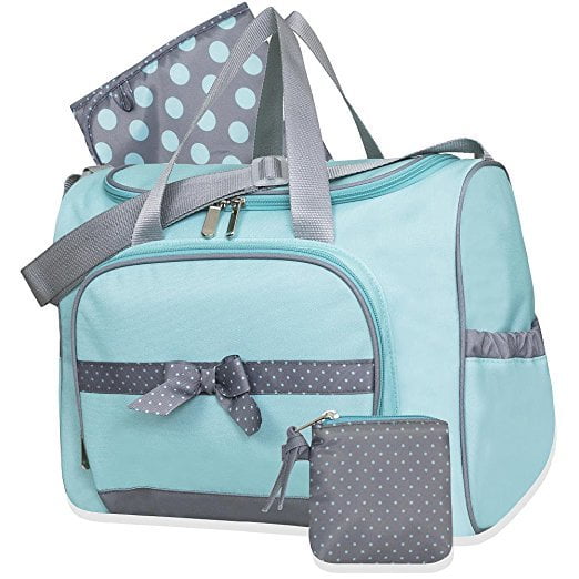 Baby Essentials Sweet Aqua 4Piece Diaper Bag Set