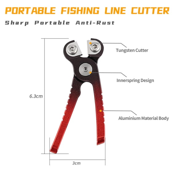 YAHHU Aluminum Alloy Mini Fishing Line Cutters with Retractor – 61cm Extension, 8‑Strand Blade, Lightweight 0.18lb Pliers for Fishing & Camping