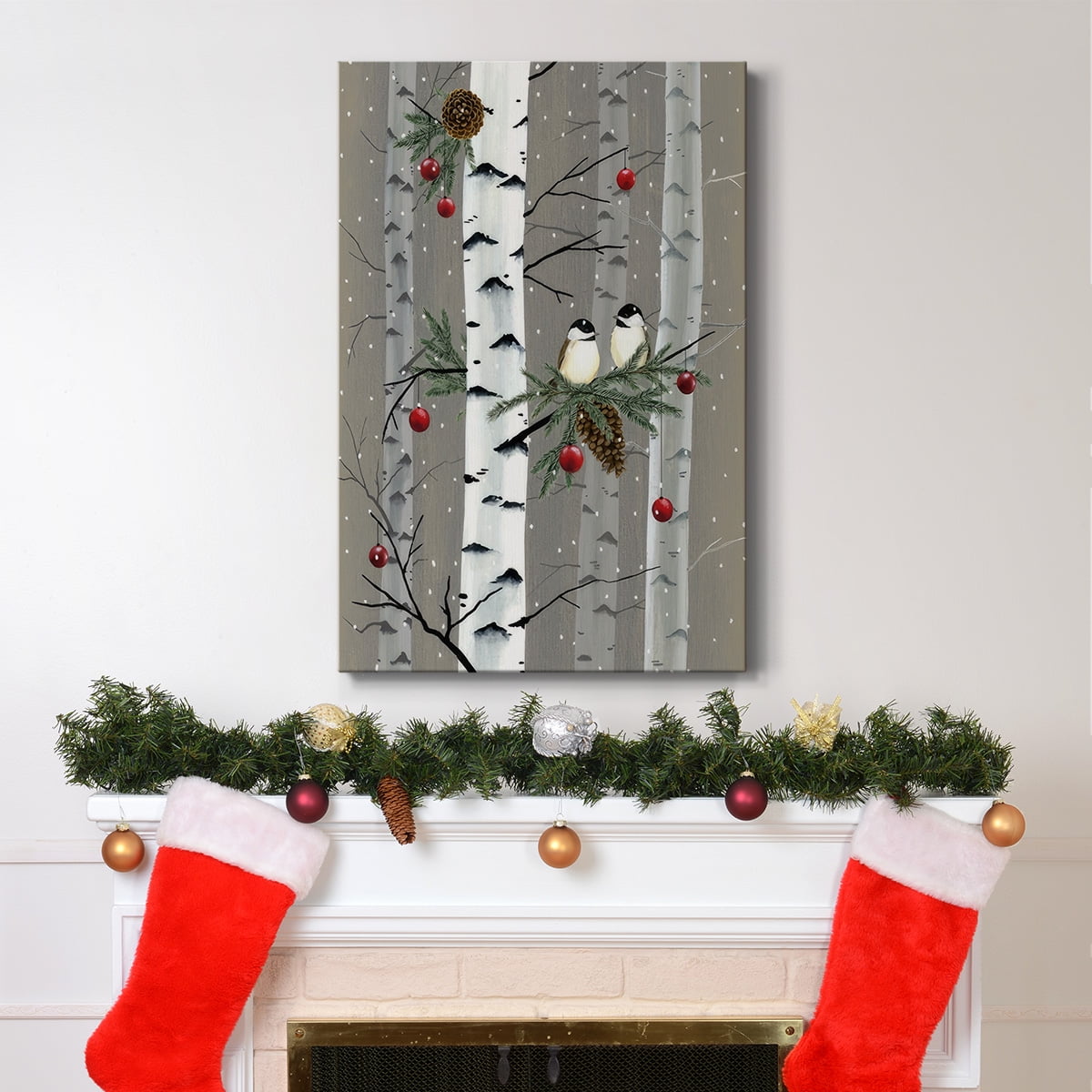Birch Birds I- Gallery Wrapped Canvas