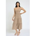 thumbnail image 4 of Solid One Shoulder Tiered Tea Length Dress | 4 Colors | S-3X, 4 of 22