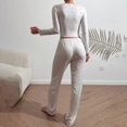 thumbnail image 5 of Women's Long Sleeve Long Pants Pajama Set - Outdoor Wear Suitable Loungewear - Pink Size L, 5 of 5