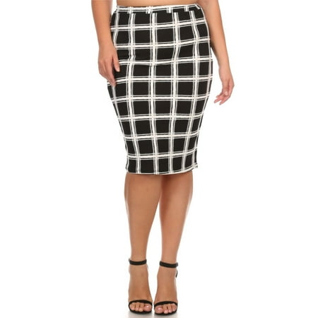 Plus size Women's plad print Skirt