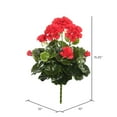 thumbnail image 2 of Vickerman 15.25" Artificial Red Polyester Geranium Bush., 2 of 3