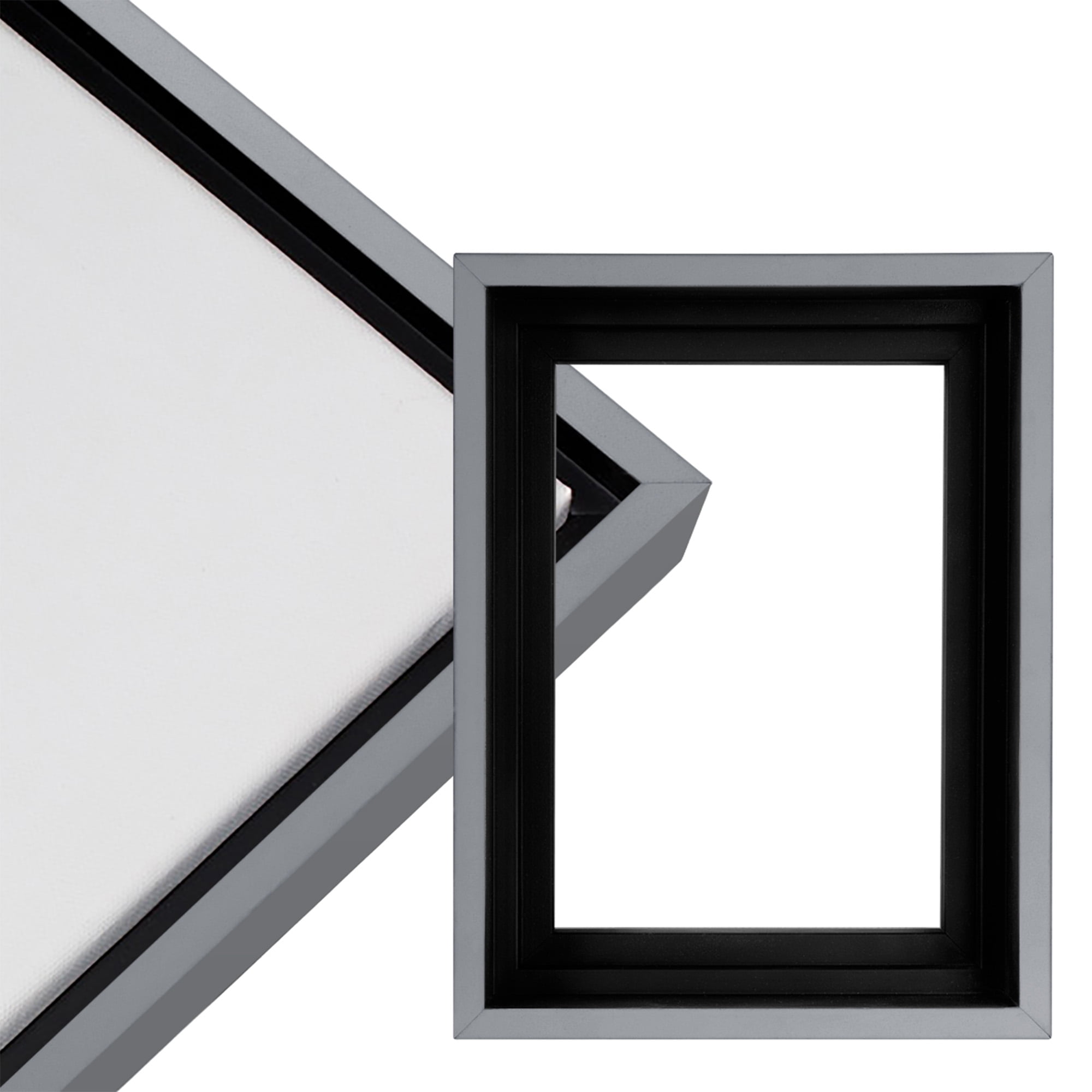 Cardinali Renewal Core Floater Frame, Cool Gray, 18x24", For 3/4 Deep Canvas, 4 Pack - Open Back Floating Canvas Frames, No Glass or Backing, Hardware Included Floating Canvas Illusion Frame