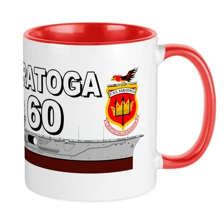 

CafePress - USS Saratoga CV 60 Mugs - Ceramic Coffee Tea Novelty Mug Cup 11 oz