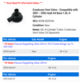 thumbnail image 2 of Crankcase Vent Valve - Compatible with 2001 - 2003 Audi A4 Base 1.8L 4-Cylinder 2002, 2 of 2