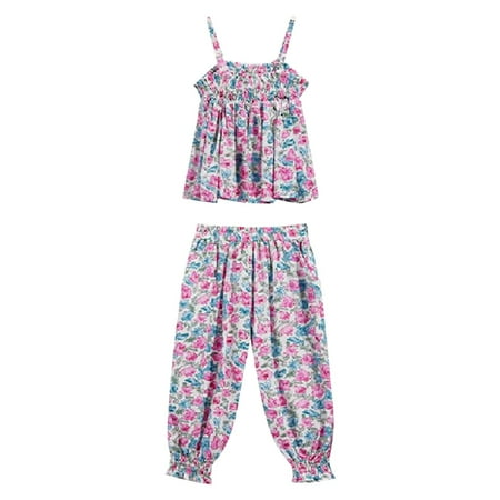 

Rovga Outfits For Toddler Girls Kids Floral Cool Halter Top And Pants Romper Outfit Playsuit Clothes