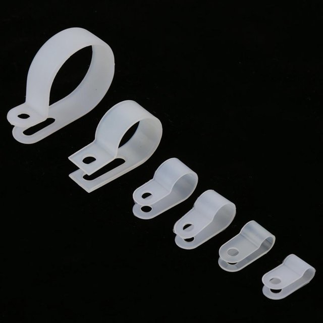 200pcs P Clips sujetadores de plástico de nylon con sujetadores de caja surtidos para conducto, kit de conducto de cable, tubería y funda (negro/blanco)(Blanco) Unbranded GS06004-01