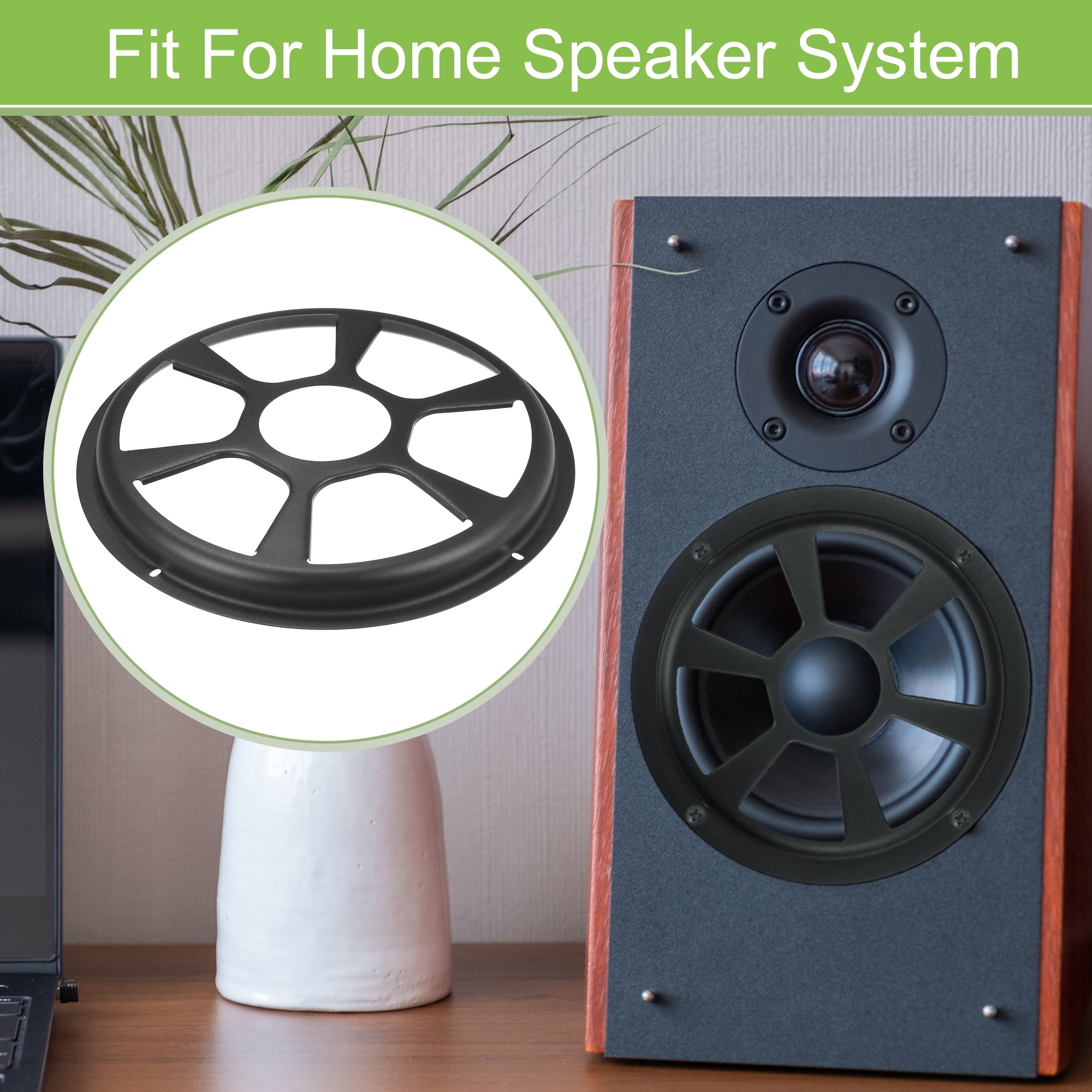 Unique Bargains Universal Car Speaker Grills Cover with Mounting Screws Iron Black 10"
