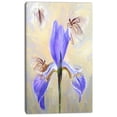 thumbnail image 2 of Blue Flower with Butterflies Sketch - Floral Canvas Art Print, 2 of 3