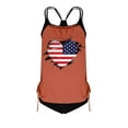 thumbnail image 4 of UPPADA 2 Piece Tankini Bathing Suits Cute Flag Tankini Swimsuits with Bikini Bottoms Two Piece Tummy Control Swimsuits Ladies Swimwear Orange Swim Suits for Women,XXXL, 4 of 5