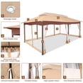 thumbnail image 4 of SANOPY 12'x20' Gazebo Pavilions Patio Outdoor Gazebo Canopy Tent with Netting Heavy Duty Gazebos Shelter with Metal Steel for Patio, Party, Backyard, Deck, Garden, Tailgate, Khaki, 4 of 10
