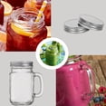 thumbnail image 3 of Vasos Mason Jar TANGLONG de vidrio de 16 onzas con asa y tapa, paquete de 12, 3 of 7