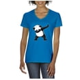 thumbnail image 1 of Normal is Boring - Women's T-Shirt V-Neck Short Sleeve, up to Women Size 3XL - Dancing Panda, 1 of 5