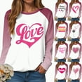 thumbnail image 2 of HCNTES Womens Valentines Long Sleeve Crew Neck Shirts Love Heart Casual Funny Spring Tee Tops for Ladies(Watermelon Red,M), 2 of 9