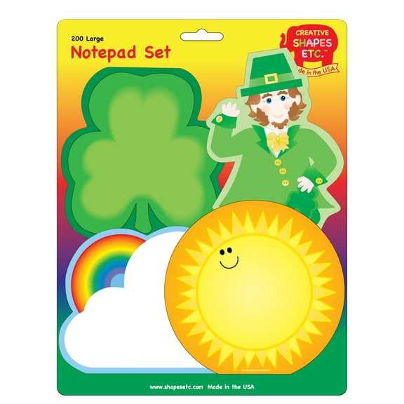 SHAPES ETC. Large Notepad Set - St. Patrick's Day