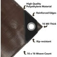 thumbnail image 4 of LUVCMFT 20*40ft Tarps Heavy Duty Waterproof, 16 Mil Brown Tarp Cover, for Roof Patio Boat Pool, 4 of 8