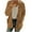 Coffee, variant on Women Casual Plus Size Plush Sweater Pockets Outerwear Buttons Cardigan Coat