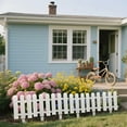 thumbnail image 6 of White Plastic Garden Fence, Decorative Picket Fence Edging for Lawns, Flower Beds Plant Borders, Weatherproof Yard Landscape Divider, 6 of 6