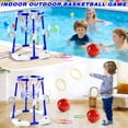 thumbnail image 3 of JBeeCtrl Pool Basketball Hoop Toys for Kids Ages 4-8 8-12 & Adult Floating Basketball Hoop Summer Outdoor Swimming Pool Games Water Play Toys Family Party for Kids（Blue）, 3 of 6