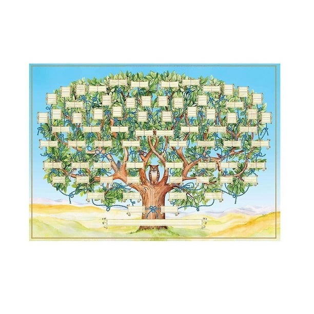 Cuadro de árbol genealógico para completar Póster de genealogía de 6 generaciones DENGXMXG